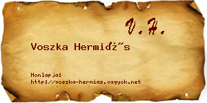 Voszka Hermiás névjegykártya